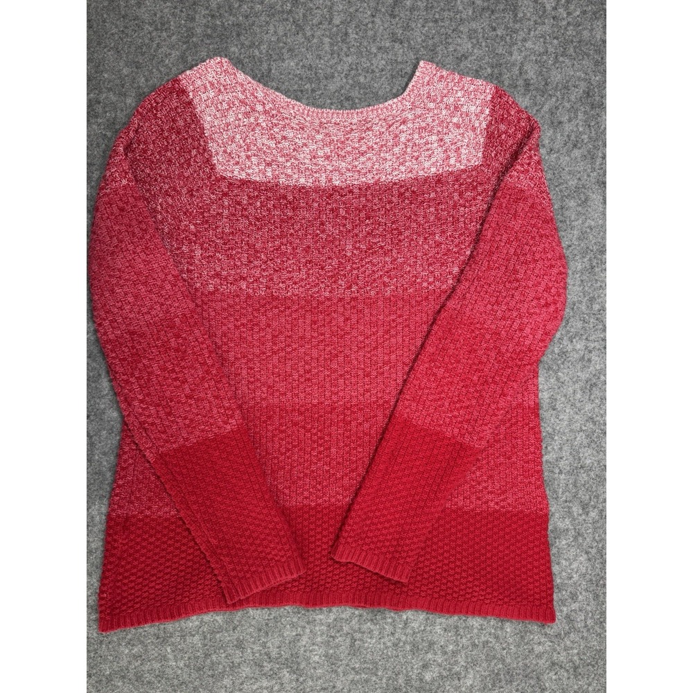 Christopher & Banks Sweater Tri-Color Reds/Pinks Size Large - Picture 9 of 9